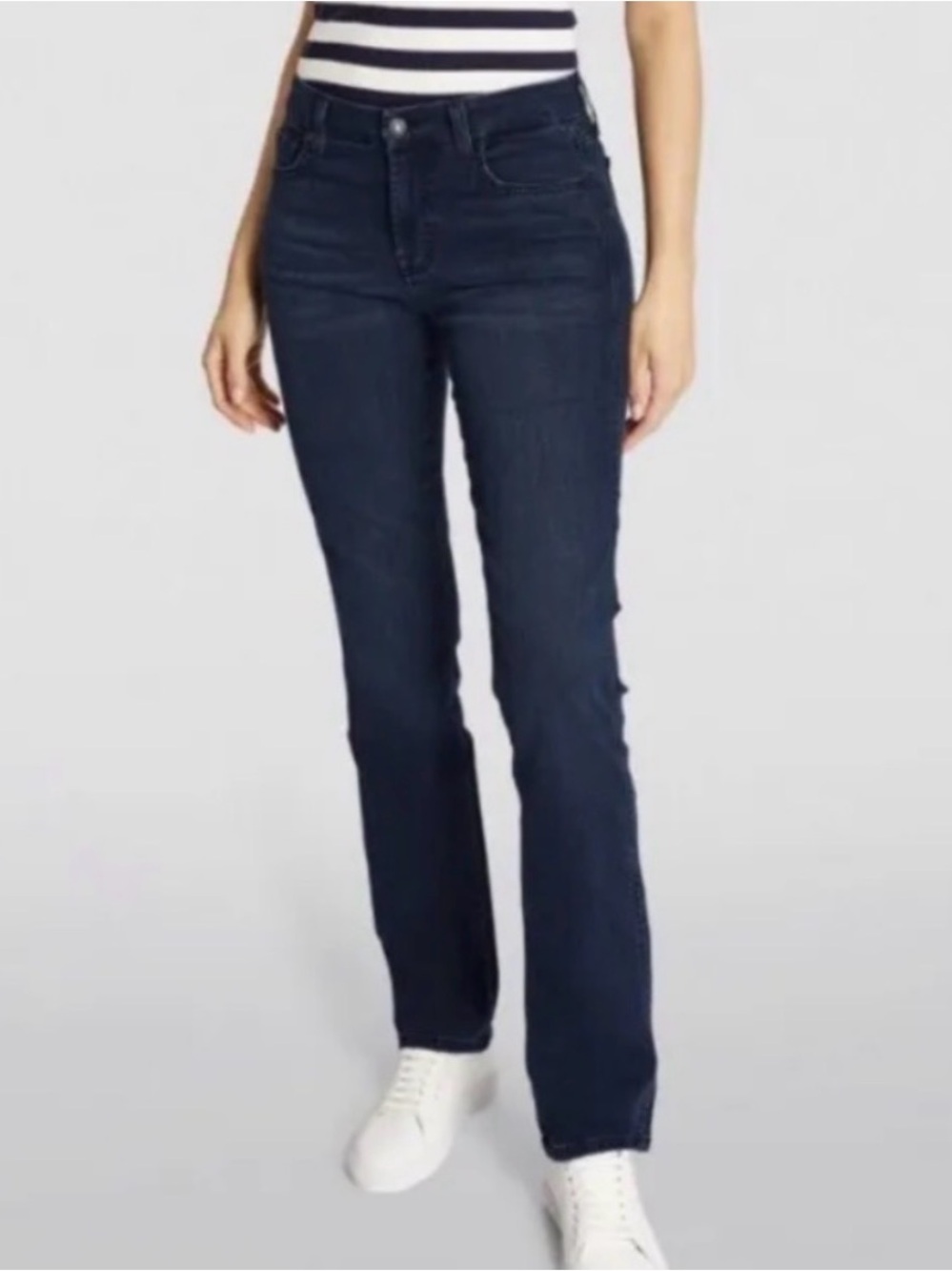 7FAM "KIMMIE HIGH-WAIST STRAIGHT LEG" Jeans In "BAIR PARK AVENUE"